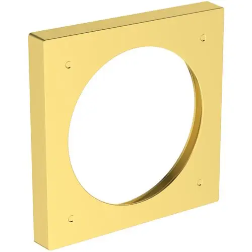 Distanzrahmen mit runder Öffnung und eckigem Design in Brushed Gold, geeignet für Ideal Standard Produkte.